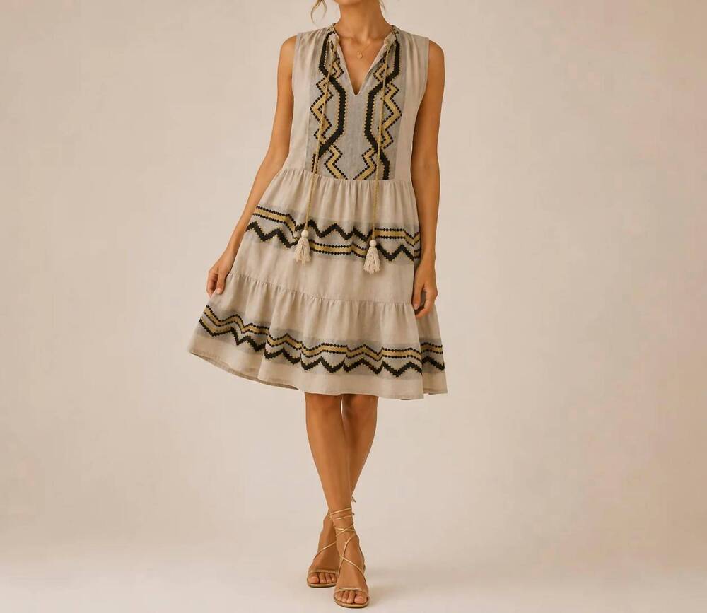 NEW MYSTERY RESORT alora mini dress in sand